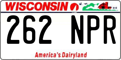 WI license plate 262NPR
