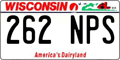 WI license plate 262NPS