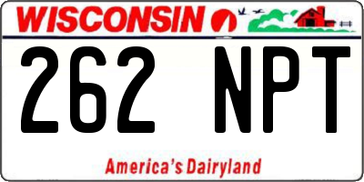 WI license plate 262NPT