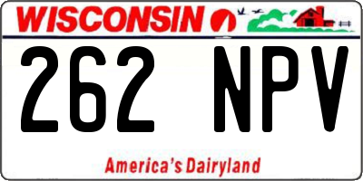 WI license plate 262NPV