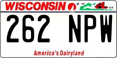 WI license plate 262NPW
