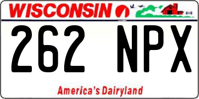 WI license plate 262NPX