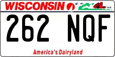 WI license plate 262NQF