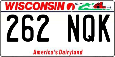 WI license plate 262NQK