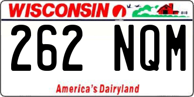 WI license plate 262NQM