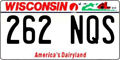 WI license plate 262NQS
