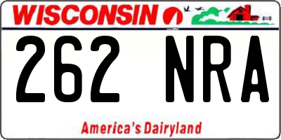 WI license plate 262NRA
