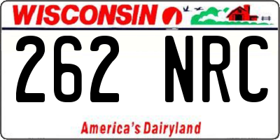 WI license plate 262NRC