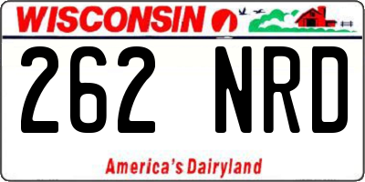 WI license plate 262NRD
