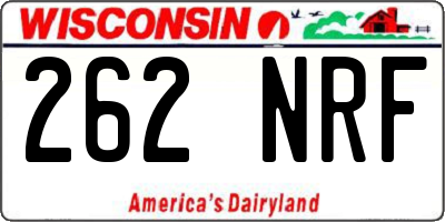 WI license plate 262NRF