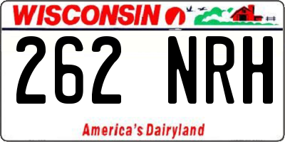 WI license plate 262NRH