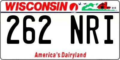 WI license plate 262NRI