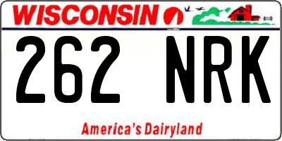 WI license plate 262NRK