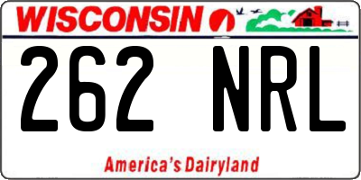 WI license plate 262NRL
