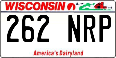 WI license plate 262NRP