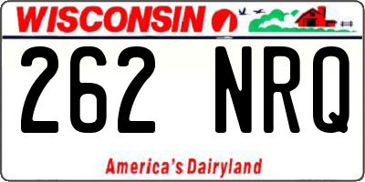 WI license plate 262NRQ