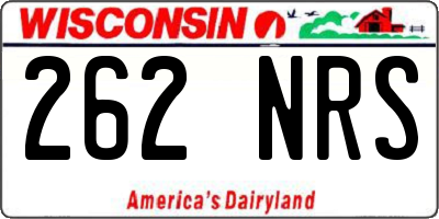 WI license plate 262NRS