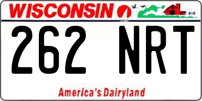 WI license plate 262NRT