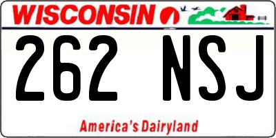 WI license plate 262NSJ