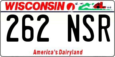 WI license plate 262NSR