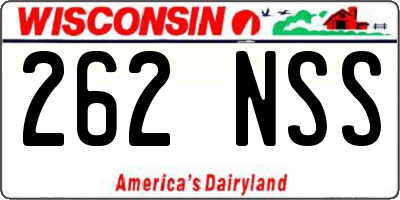 WI license plate 262NSS