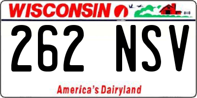 WI license plate 262NSV