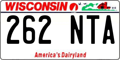 WI license plate 262NTA