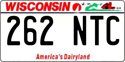 WI license plate 262NTC