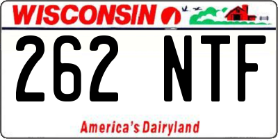 WI license plate 262NTF