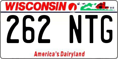 WI license plate 262NTG