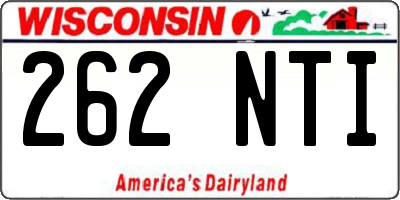 WI license plate 262NTI