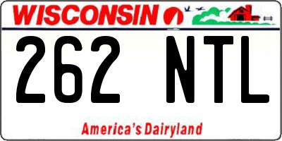 WI license plate 262NTL