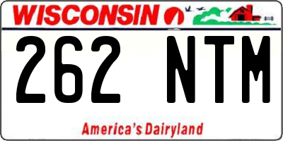 WI license plate 262NTM