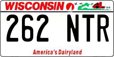 WI license plate 262NTR
