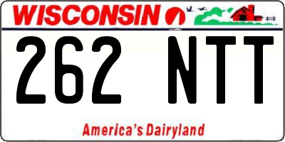 WI license plate 262NTT
