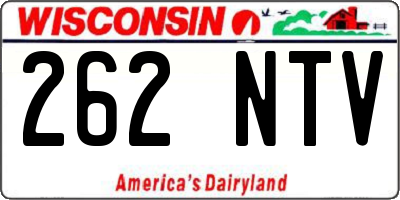 WI license plate 262NTV