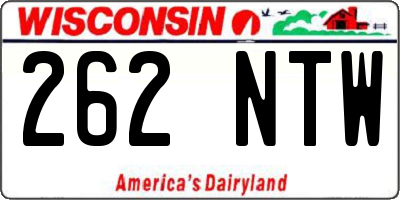WI license plate 262NTW