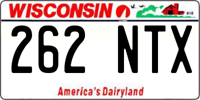 WI license plate 262NTX