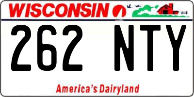 WI license plate 262NTY