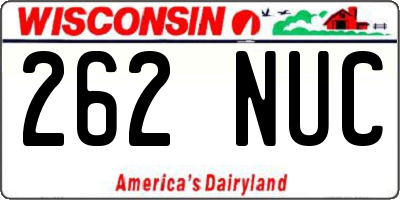 WI license plate 262NUC