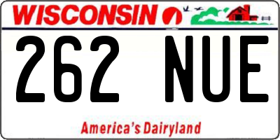 WI license plate 262NUE