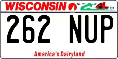 WI license plate 262NUP
