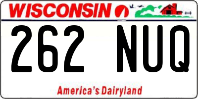 WI license plate 262NUQ