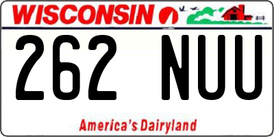 WI license plate 262NUU