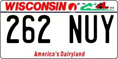 WI license plate 262NUY
