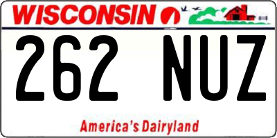 WI license plate 262NUZ