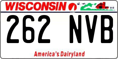 WI license plate 262NVB