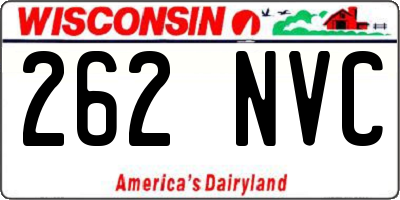 WI license plate 262NVC