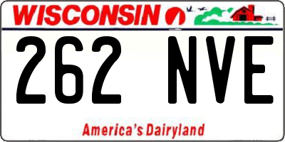 WI license plate 262NVE