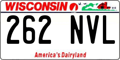 WI license plate 262NVL